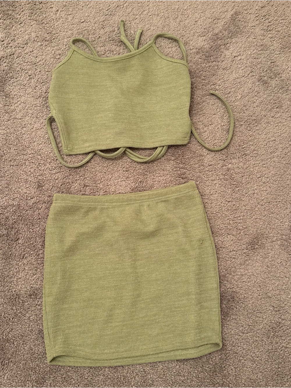 Women’s Olive Green Knit Matching set